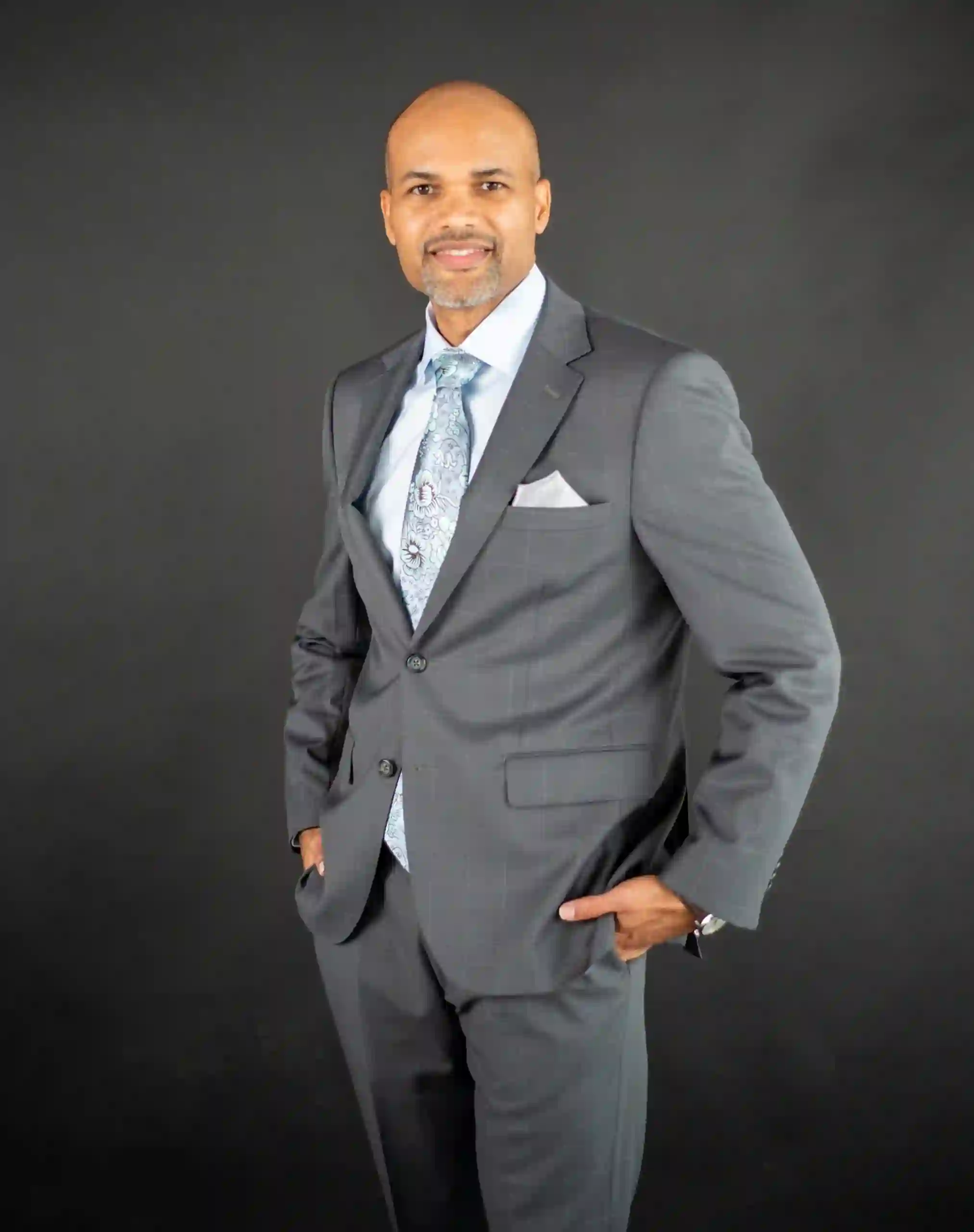 male doctor posing smiling